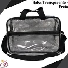Bolsa Toda Transparente com Alça de Mão e Alça Tiracolo Colorida