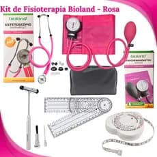 Kit para Fisioterapia com Aparelho de Pressão, Esteto Rappaport, Martelo de Reflexo, Goniômetro e Fita Métrica