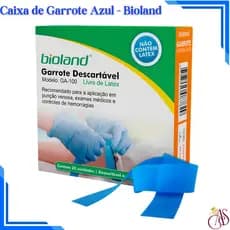 Caixa de Garrote de Silicone Descartável Azul com 25 Unidades - Bioland