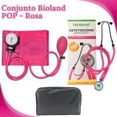 Kit de Aparelho de Pressão Arterial e Estetoscópio Duplo Adulto e Infantil Modelo Rappaport Bioland POP