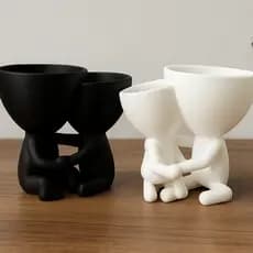 Vaso Cachepô Duplo para suculentas, cactos, e mini plantas – Decoração Criativa e Romântica (170g) ✨