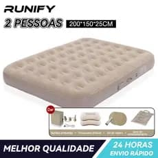 Colchão Inflável Casal Queen Vem Com Uma Bomba Inflável De Bateria De Lítio Embutida E Removível 200*150*25cm