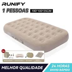 Colchão Inflável Solteiro Vem Com Uma Bomba Inflável De Bateria De Lítio Embutida E Removível 190*100*25cm