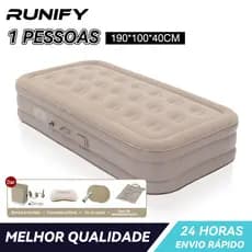 Colchão Inflável Solteiro Vem Com Uma Bomba Inflável De Bateria De Lítio Embutida E Removível 190*100*40cm Acampamento