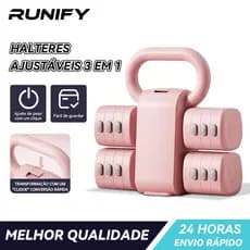 Halteres Ajustáveis 3 em 1 Kettlebell e Barra Peso Ajustável 1-5,5kg Treino em Casa Rosa Cerejeira
