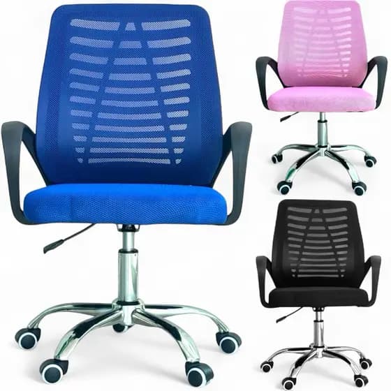 Cadeira de Escritório Ergonômica Tela Mesh Giratória 360° Ajuste Altura
