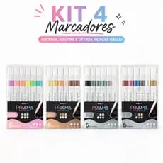 Kit 4 Estojos de Marcadores Acrílicos Prisma 24 Cores – Melhor Custo Benefício