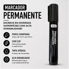 Marcadores Permanente Preto - Pincel Atômico Ponta Chanfrada