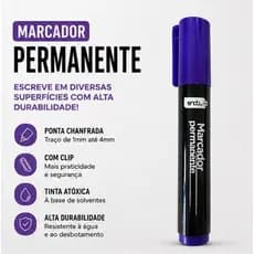 Marcadores Permanente Azul - Pincel Atômico Ponta Chanfrada