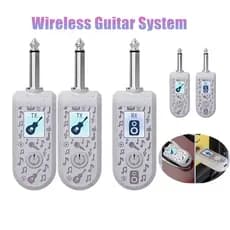 Sistema De Guitarra Sem Fio 2.4Ghz Receptor Transmissor De Áudio Recarregável Para Guitarras