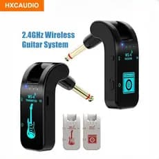 Sistema De Guitarra Sem Fio Recarregável 2.4G 8 Ch Receptor Transmissor De Áudio Para Instrumentos Eletrônicos