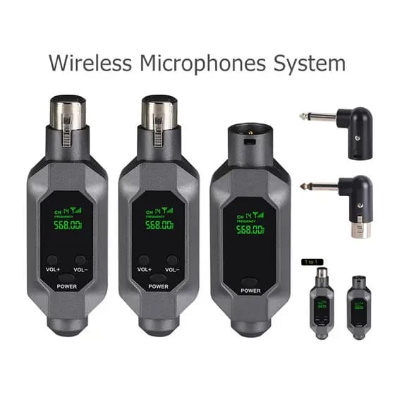 Sistema De Microfone Sem Fio 2.4G Receptor Transmissor XLR Para Misturador De Guitarra Dinâmico Recarregável