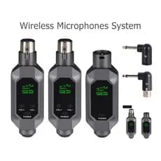 Sistema De Microfone Sem Fio 2.4G Receptor Transmissor XLR Para Misturador De Guitarra Dinâmico Recarregável