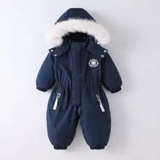 Roupas Quentes de Inverno para Bebês, Macacões de Neve, Jaqueta com Capuz, Macacões Impermeáveis para Meninas, Roupas de