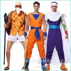 Fantasia de Cosplay PS2 DRAGON BALL Son Goku Mestre Roshi Piccolo Festa de Halloween RR0W