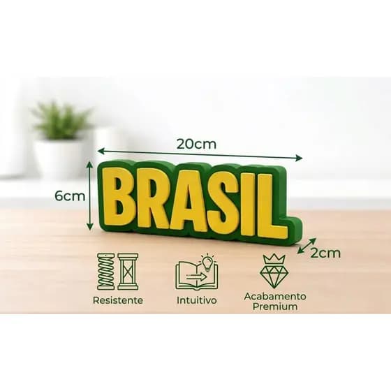 Letreiro Texturizado ou Liso Brasil Copa 2026