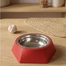 Comedouro + Tigela 17cm Inox Pet Gato, Cachorro Alimentador