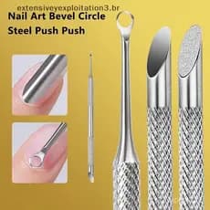 Eearnail Removedor De Cutícula De Aço Inoxidável De Duas Cabeças , Empurrador De Unhas , Ferramenta De Preparação Esfoli