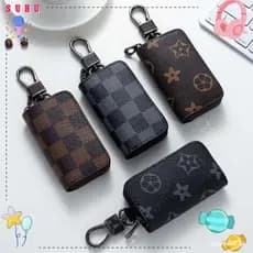 SUHU Capa Para Chave De Carro Porta-Chaves Multifuncional Em Couro PU Com Chaveiro Zíper
