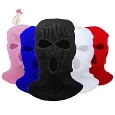 Nova Moda Máscara De Esqui Com Cobertura Facial Completa De Malha 3 Furos , Balaclava De Inverno Quente Para Espo