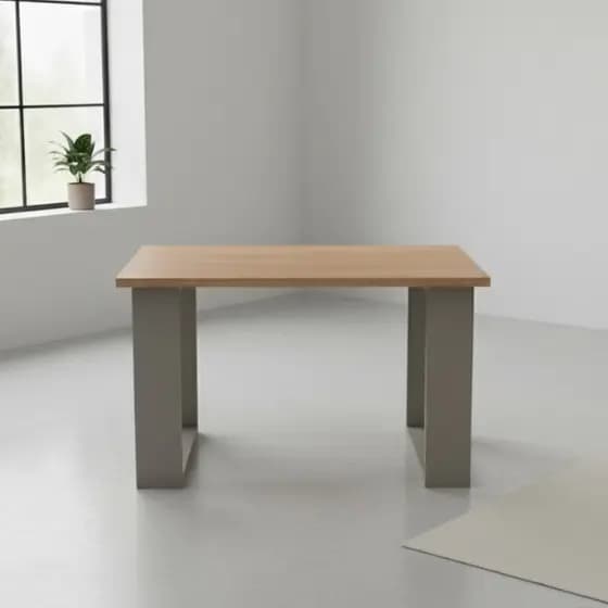 Mesa de Centro Amadeirada com Pés Cinza – Estilo Contemporâneo 60×45×35  para Sala e Escritório Escritório