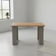 Mesa de Centro Amadeirada com Pés Cinza – Estilo Contemporâneo 60×45×35  para Sala e Escritório Escritório