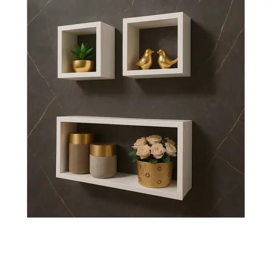Kit 3 Nichos Decorativos MDF BRANCO Banheiro