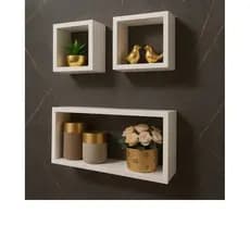 Kit 3 Nichos Decorativos MDF BRANCO Banheiro