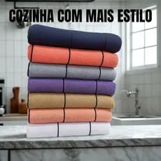 Kit Toalha de Copa Felpuda Xadrez 100% Algodão Cozinha Prática e Elegante