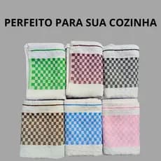 Kit Pano de Prato Atoalhado Branco Algodão Barrado Decoração