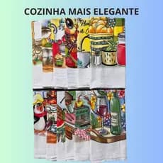 Kit Panos de Copa Pé De Galinha Alvejado 43cm Limpeza Cozinha