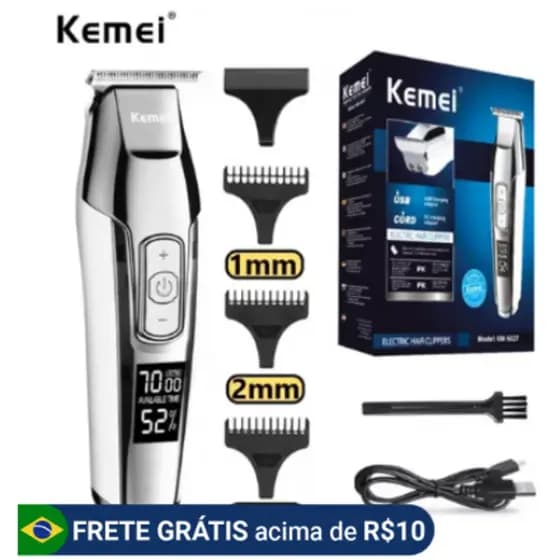 Máquina De Cortar Cabelo Acabamento Profissional Aparar Pelos Kemei Km-5027 100v/220v Original