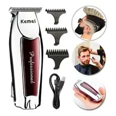 Máquina Acabamento Profissional Kemei KM-9163 Sem Fio Recargável Barba e Cabelo 110/220V  bivolt