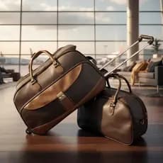 Kit Conjunto Mala Grande + Bolsa De Mão Pequena Para Viagem