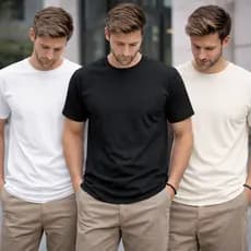 Kit 3 Camiseta Lisa Premium 100% Algodão Peruana Básica