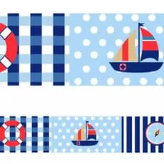 Faixas decorativas - Tema Marinheiro - Barquinho - Bússola - Lindo e dellicado disponível em diversa