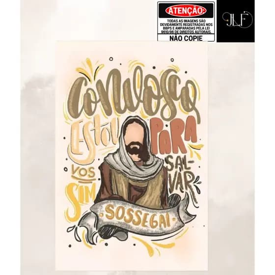 Quadro decorativo 1 peça Tema Convosco estou - Religioso - Disponível em diversas  opções de tamanho
