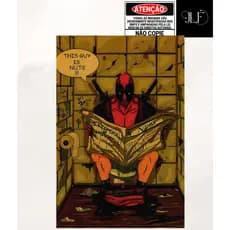 Quadro decorativo 1 peça Tema Deadpool Banheiros- Comércio - Disponível em diversas opções de tamanh