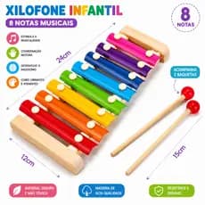 Xilofone Infantil com Baquetas – Brinquedo Musical Educativo