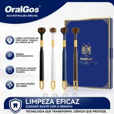 OralGos Escova de Dental 3 Lados, Limpeza Completa, Cerdas Macias, Presentes