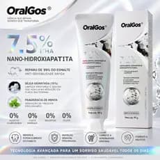 OralGos Creme Dental Reparador de Esmalte com Hidroxiapatita - Menta Oceânica - 90g