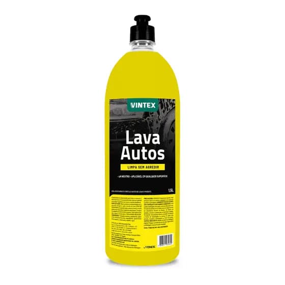 Lava Autos Vintex 1,5 Litros Shampoo Automotivo Rende Muito