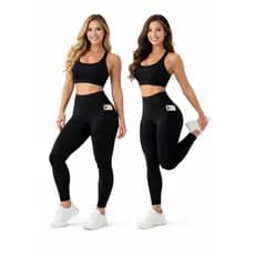 Calça Legging com Bolso para Celular Academia Treino kit 2 calça