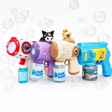 Lança Bolhas de Sabão com Luz Brinquedo Infantil Arminha de Bolha Diversão Crianças