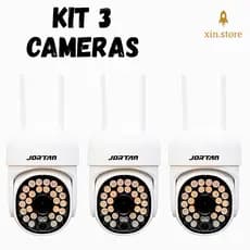kit 3 cameras de segurança IP66 Wi-Fi 360° Sensor Movimento Visão Noturna  Wifi Hd App yoosee A PROVA DE AGUA