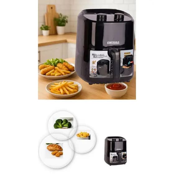 Fritadeira Elétrica Air Fryer Sem Óleo Preta 220V - 5 Litros 🍟