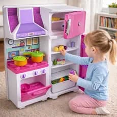 Cozinha Infantil Brinquedo Mini Fogao Geladeira Cozinha Rosa Completa Jogo Faz De Conta Role Play