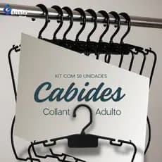 Kit 50 Cabide Silhueta Collant Adulto Preto Lojas Roupas Fitness Academia Moda Praia