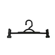 100 Cabides Plástico Prendedor Preto Saia E Calça Bermuda + 200 Presilhas