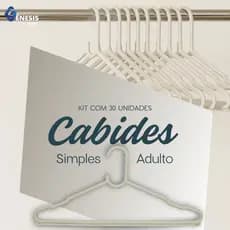 Kit 30 Cabide Simples Adulto Branco Organizar Roupas Calças Saias Shorts Resistentes